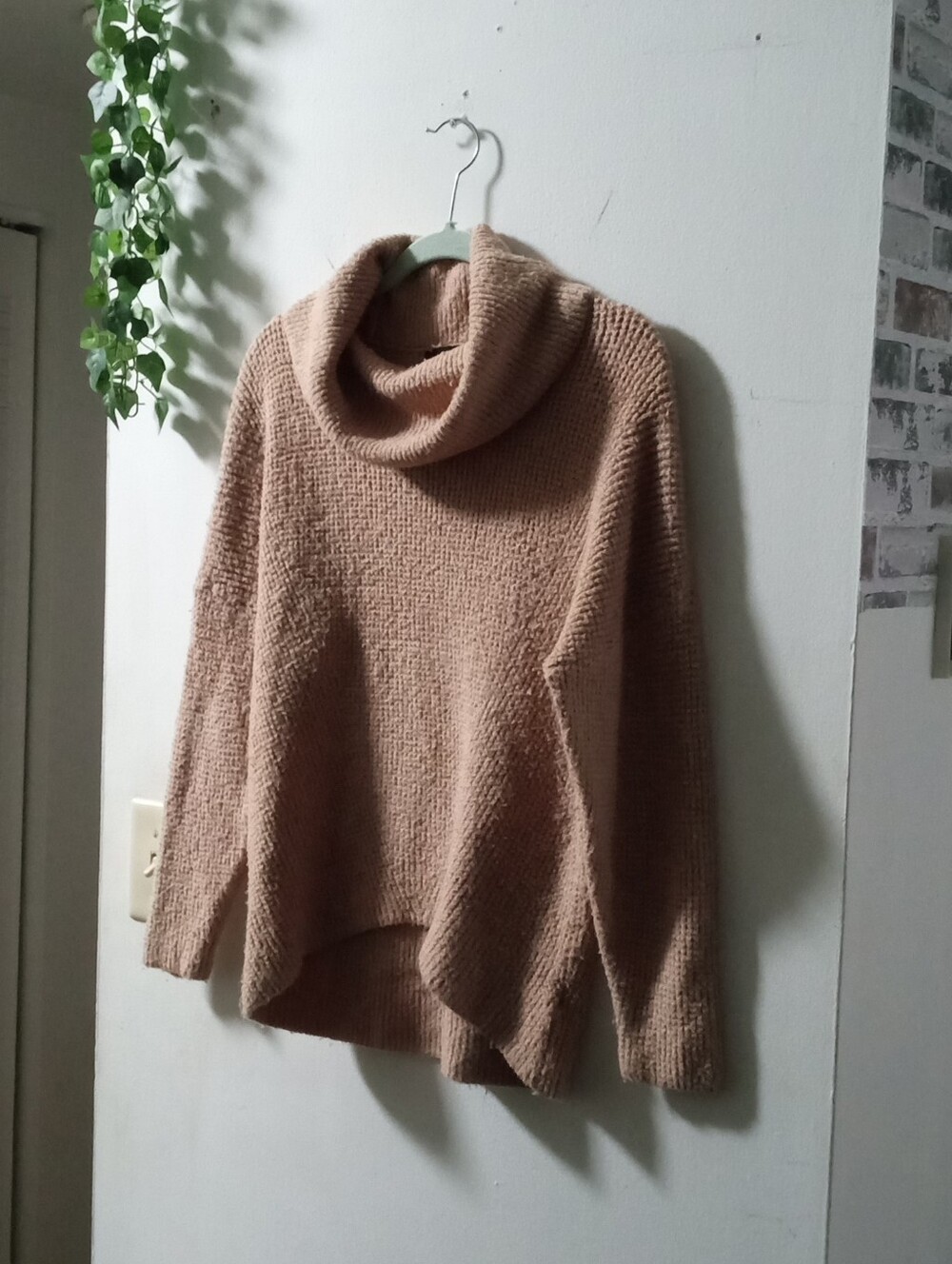 Express Dusty Tan Cowl Neck Sweater